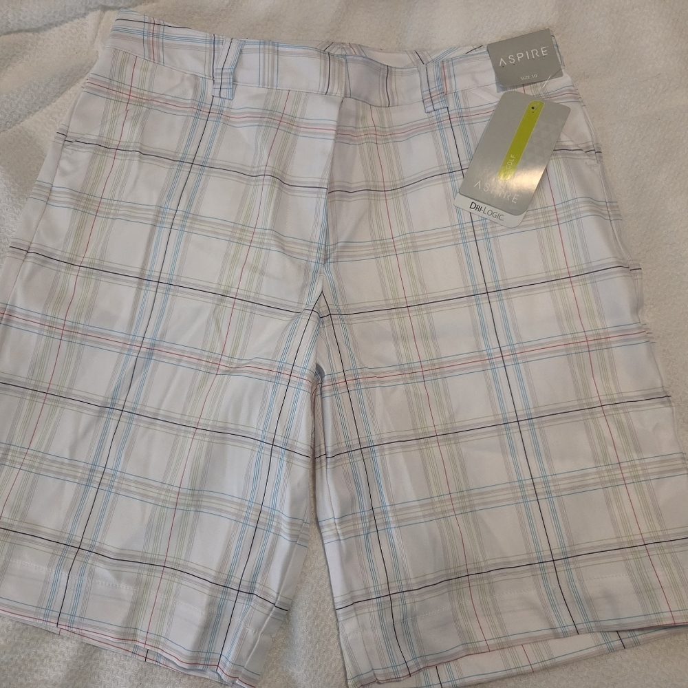 Aspire Pasrel Plaid Golf Shorts